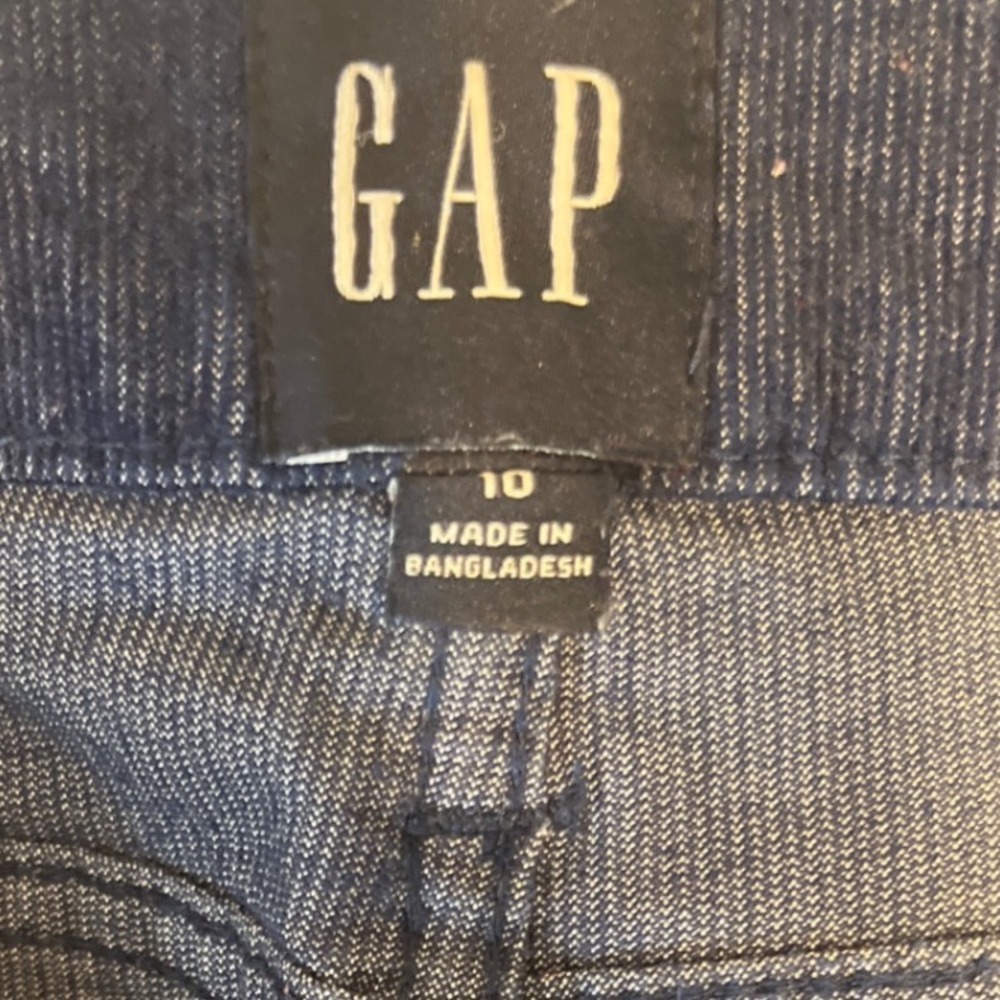 Gap Navy Blue Corduroy Frayed Hem Shorts Size 10 Cut Off Stretch Indigo New - Picture 4 of 5